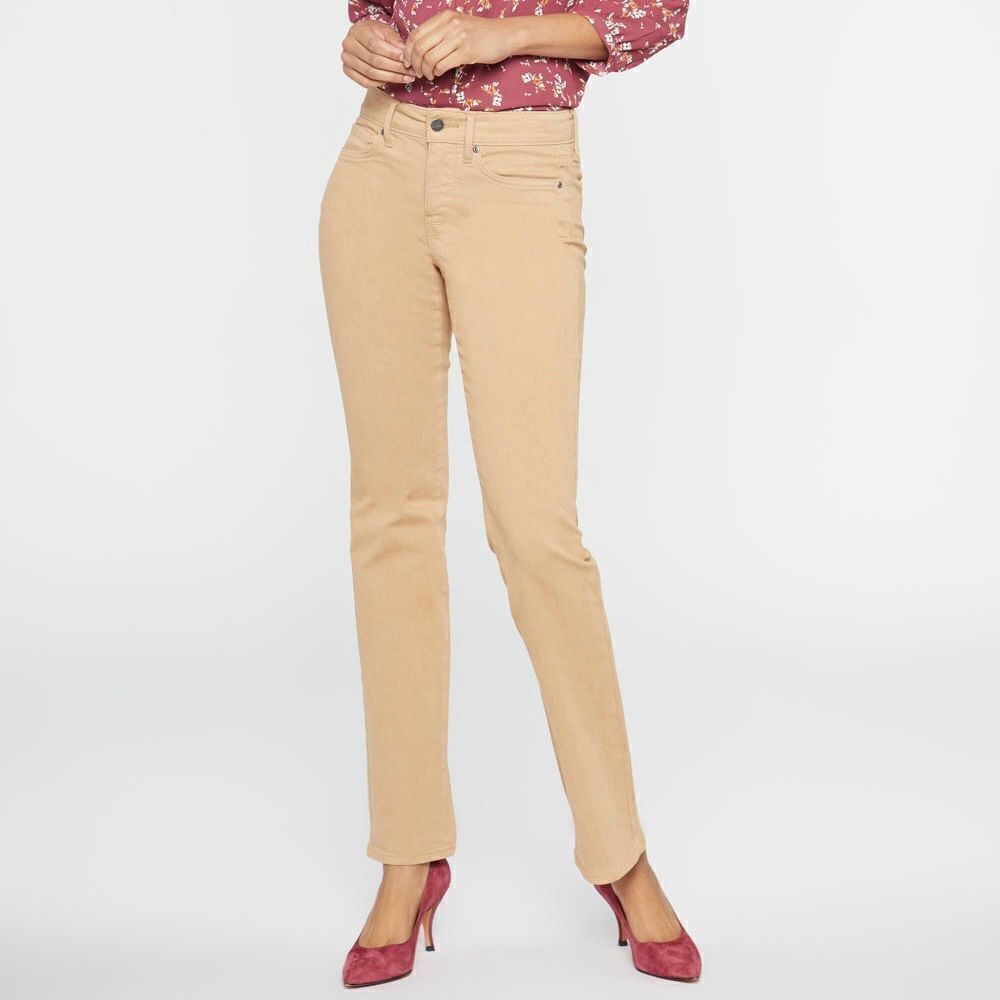NYDJ Tan Hi-Rise Straight Leg‎ Denim Jean- Women’s 2
